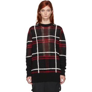 McQ Alexander McQueen Red and Black Patched Check Sweater